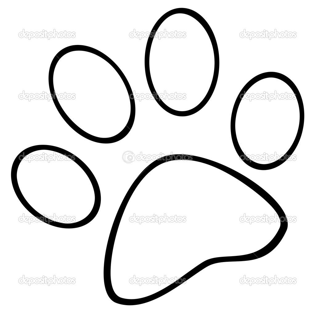 1022x1023 Dog Paw Coloring Page