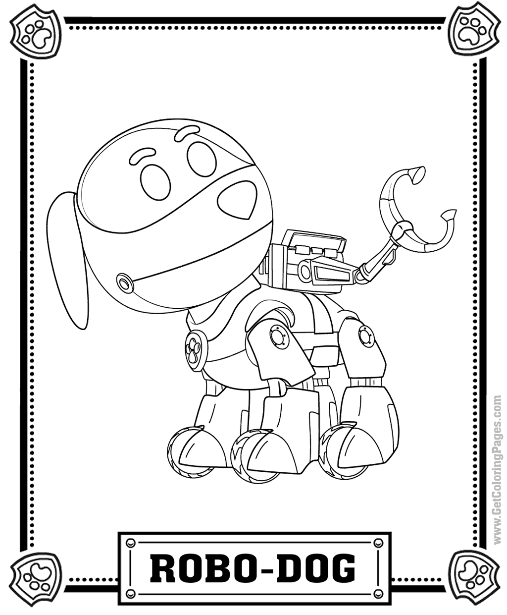 1024x1241 Paw Patrol Robo Dog Coloring Page