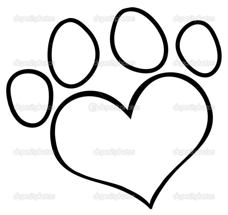 Dog Paw Print Coloring Page