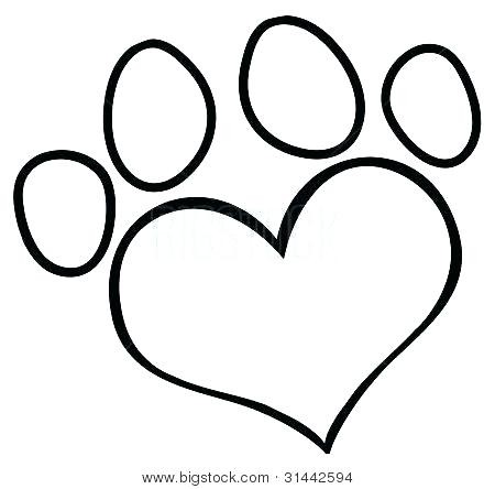 450x444 Paw Print Coloring Pages