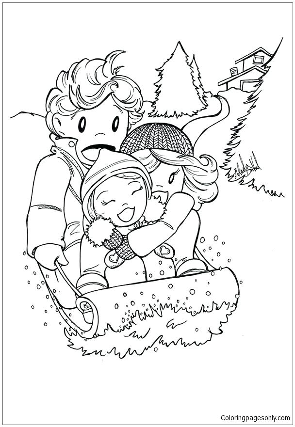 608x881 Sledding Coloring Pages The Will Love This Free Printable Winter