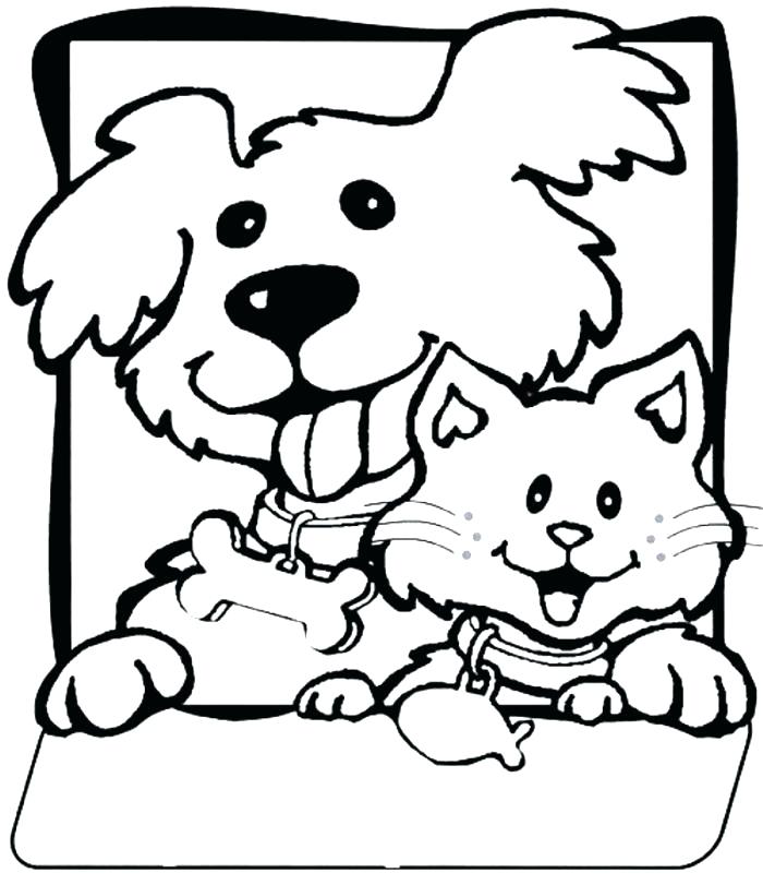 700x811 Coloring Pages Dogs Coloring Page Of Dog Dog And Cat Coloring
