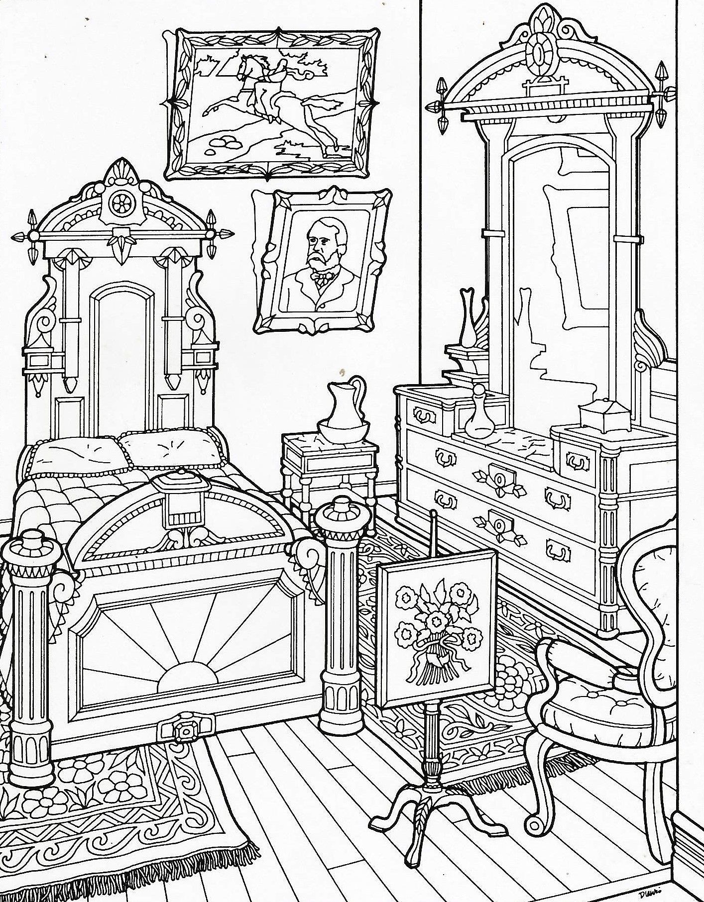 1414x1813 Victorian Home Coloring Page History Social Studies Culture