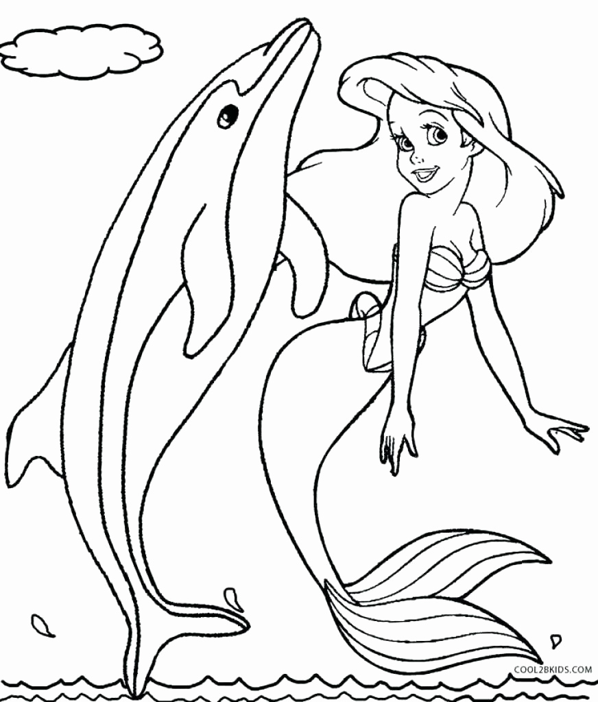 872x1024 Coloring Dolphin And Mermaid Coloring Pages Rides Little Mermaid