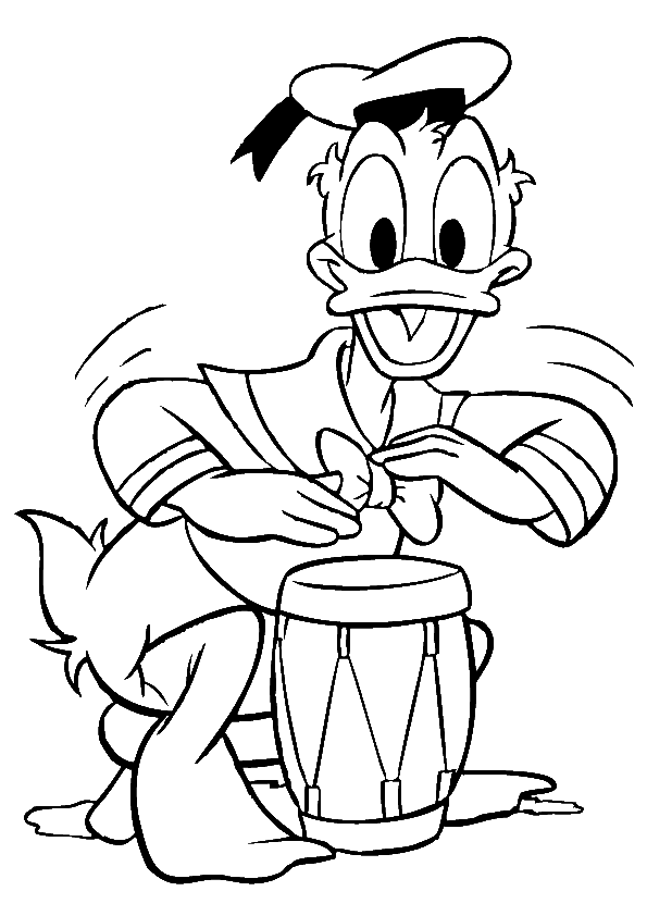 595x842 Donald Duck Plays Music Coloring Page Boys Pages