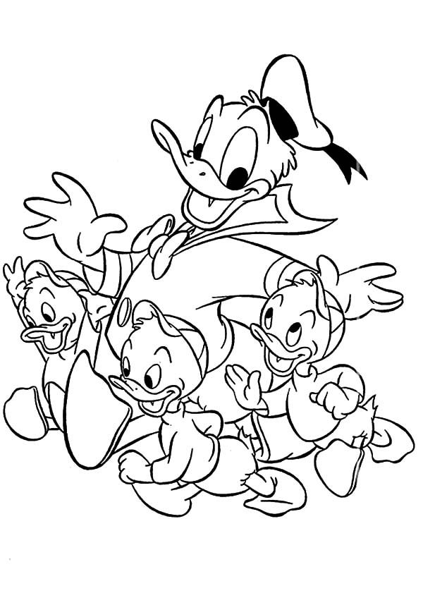 600x841 Duck Tales, Donald Duck And Nephews In Duck Tales Coloring Pages
