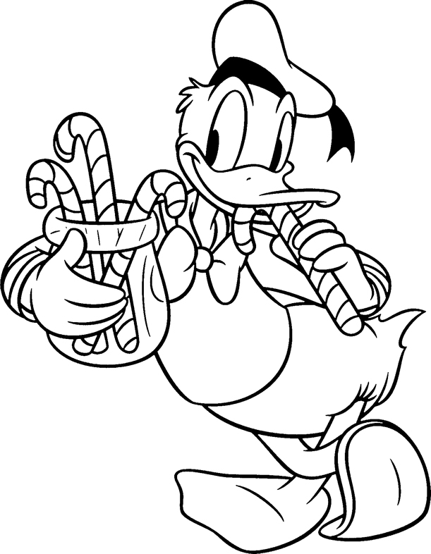 611x786 Christmas Donald Duck Disney Free Coloring Page Christmas