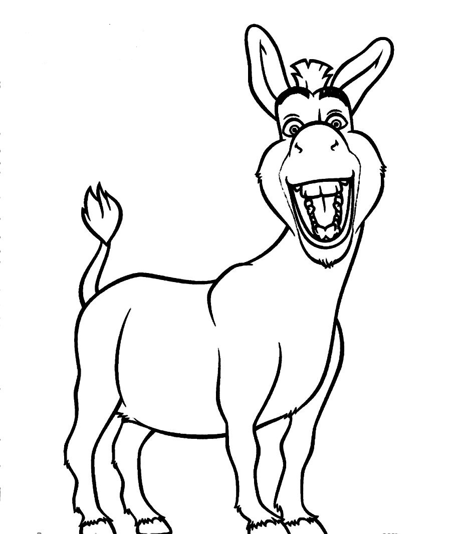 900x1066 Donkey Coloring Page