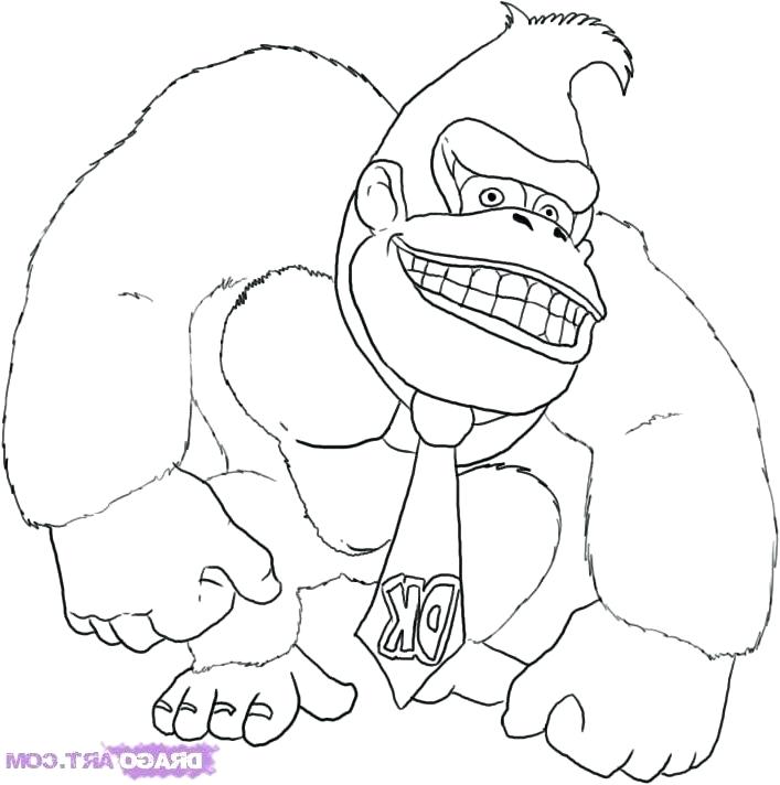 707x712 Donkey Kong Coloring Page Dong Donkey Kong Free Printable Coloring