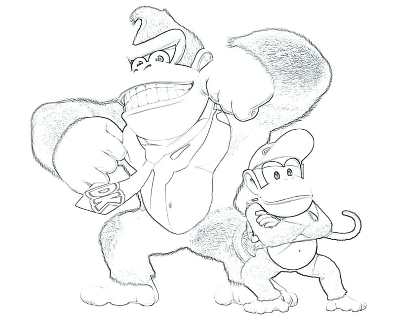 800x667 Donkey Kong Coloring Page Donkey Coloring Pages Donkey Coloring