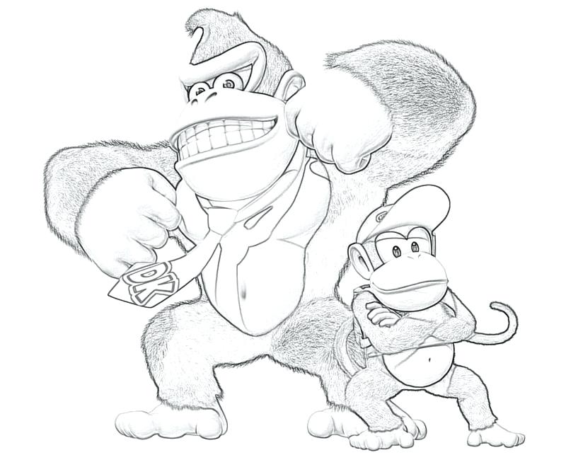 800x667 Donkey Kong Coloring Pages Leversetdujourinfo Donkey Kong Coloring