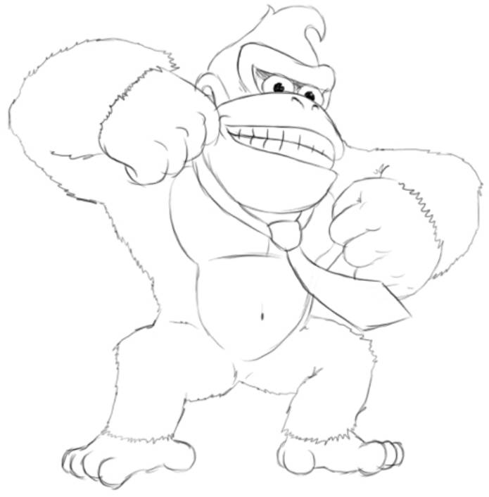 695x706 Print Mario Donkey Kong Coloring Pages Or Download Mario Donkey