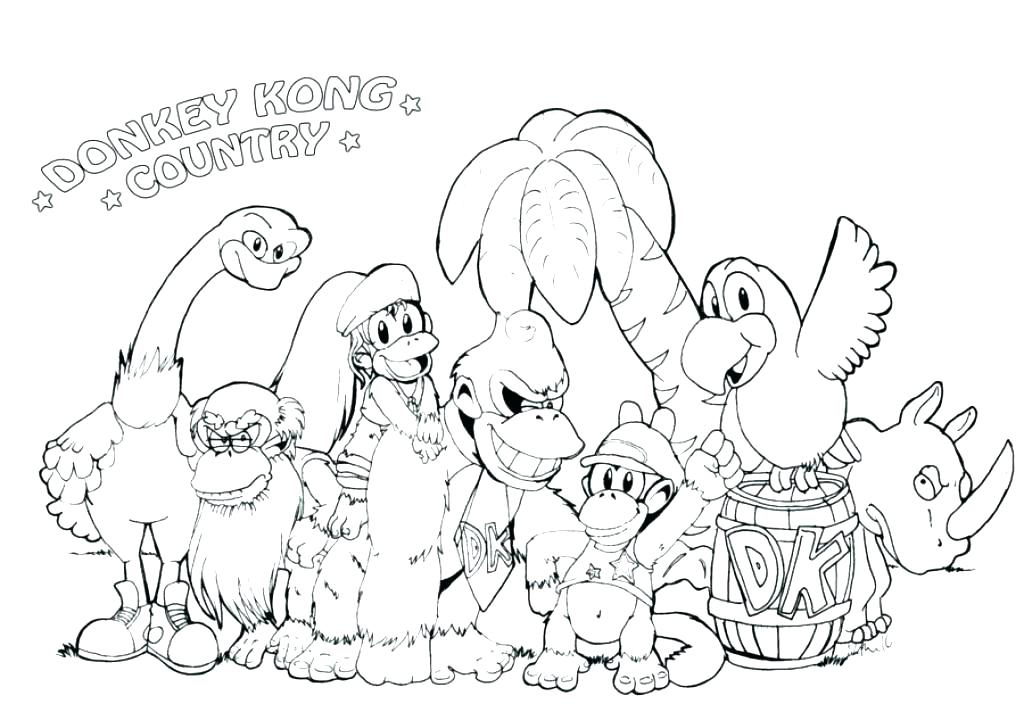 1024x712 Coloring Donkey Donkey Video Games Printable Coloring Pages
