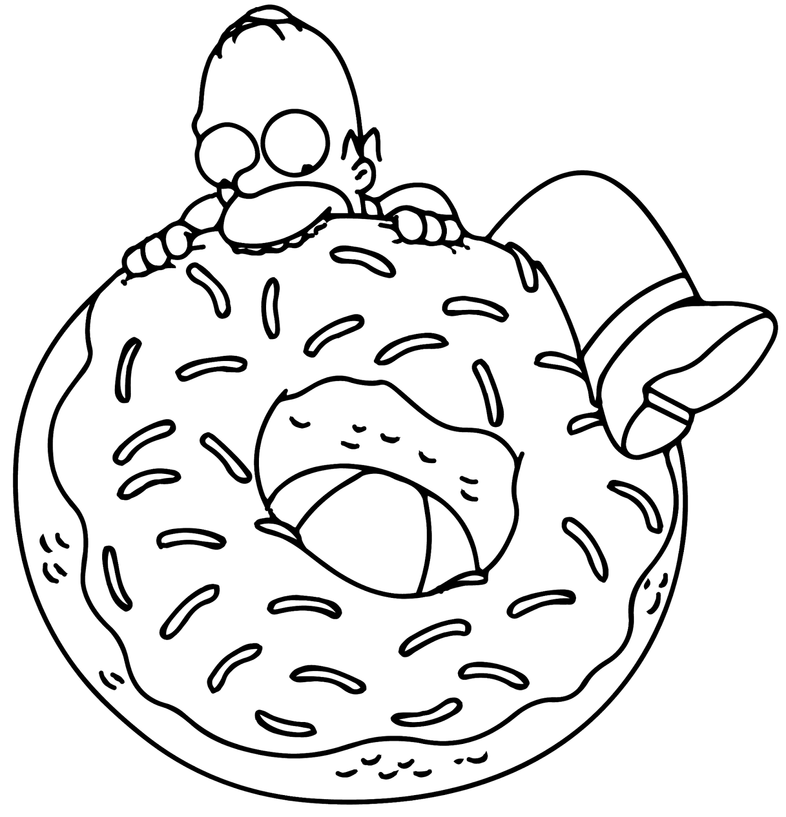 1539x1600 Home Simpson With Donut Coloring Pages Print Coloring Pages Free