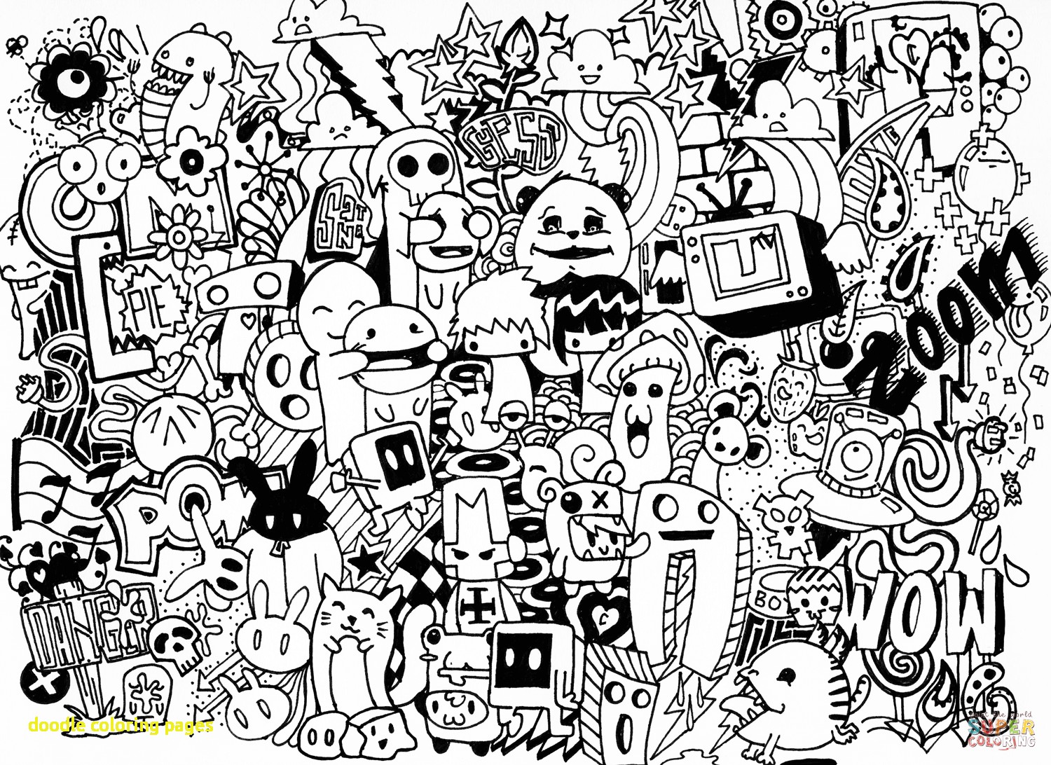 1500x1092 Doodle Coloring Pages With Doodle Art Coloring Pages