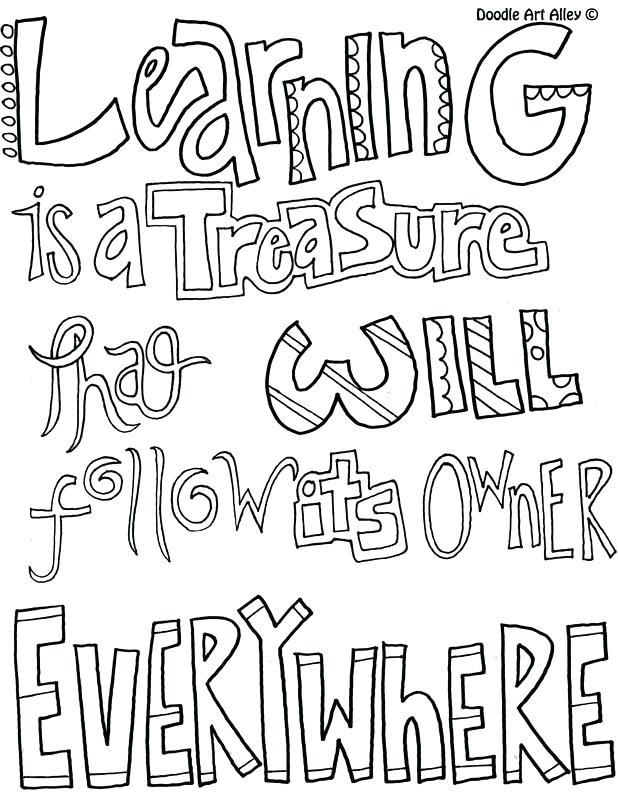 618x800 Quote Coloring Pages For Adults Learning Quotes Doodle Art Alley 1