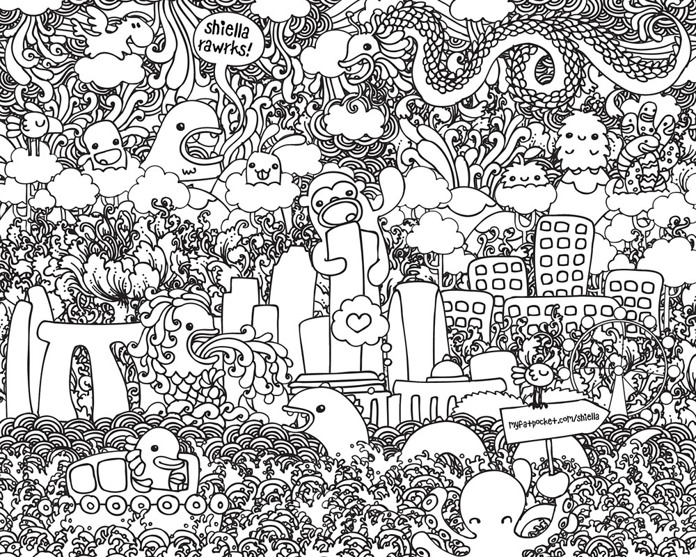Doodle Art Coloring Pages For Kids