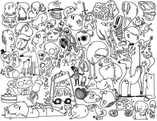 500x386 Doodle Art Coloring Pages Kids Posters Printable Doodles