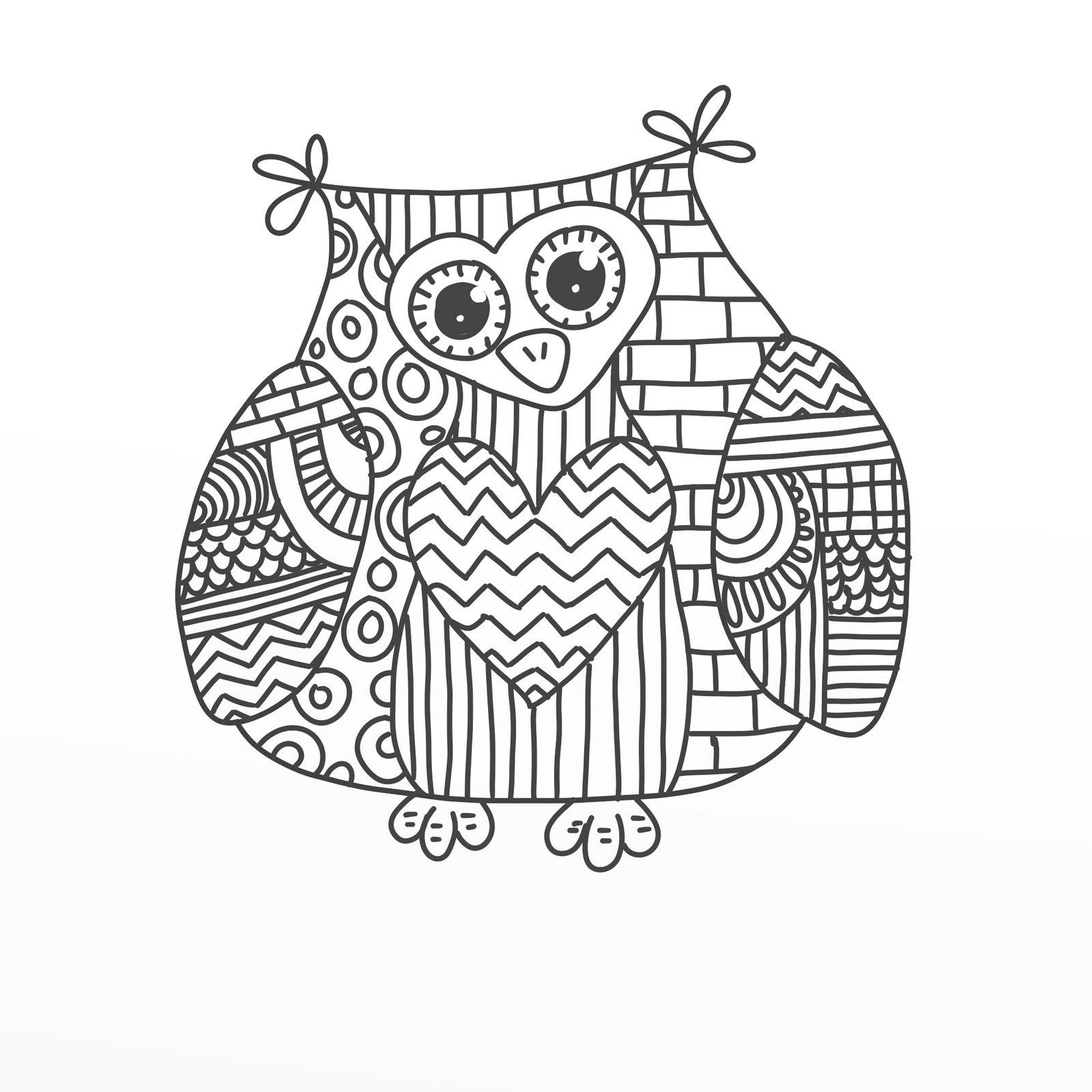 1600x1600 Owl Doodle Art Coloring Pages