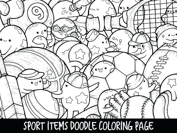 570x428 Kawaii Coloring Pages Printable Balloons Doodle Coloring Page