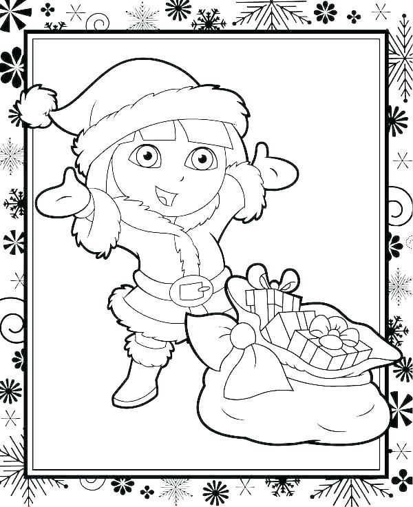 600x736 Dora Christmas Coloring Pages Printable Coloring Pages Printable