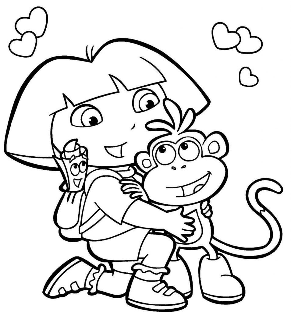 955x1024 Great Dora And Boots Coloring Pages 50