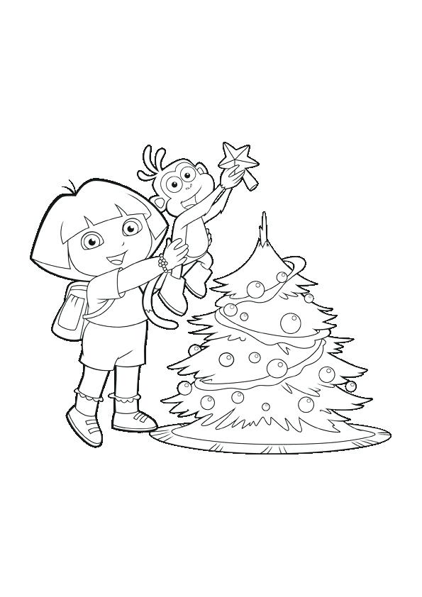 595x842 Dora Christmas Coloring Pages Coloring Pages Printable 3 Dora