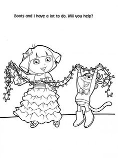 236x314 Free Printable Dora Christmas Coloring Pages Picture 32 550x758