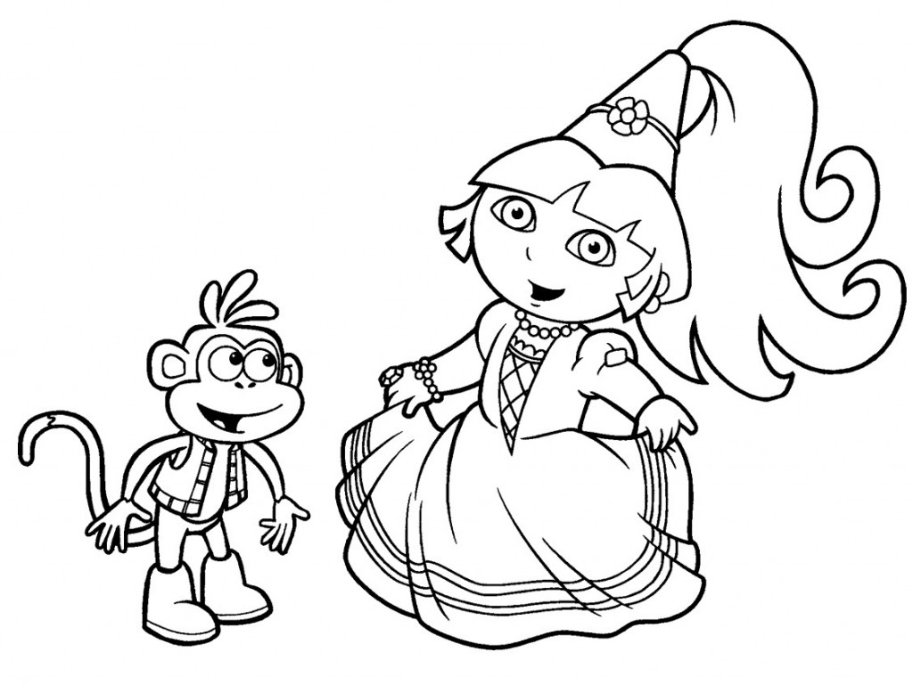 1024x769 Successful Dora The Explorer Coloring Pages Pd