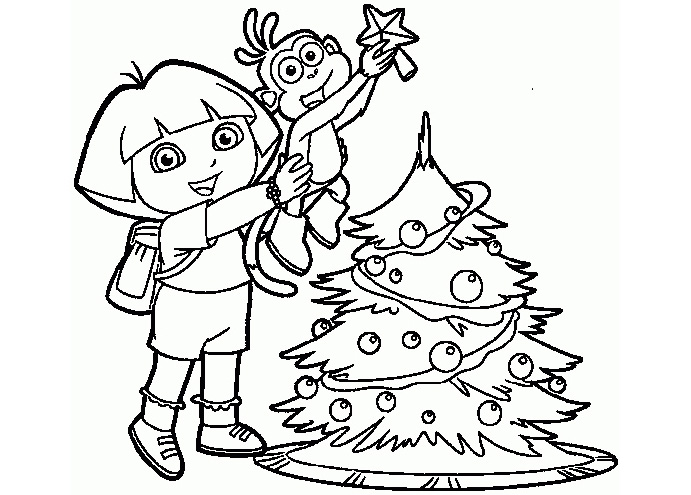 691x495 Dora Christmas Coloring Pages 25 Wonderful Dora The Explorer