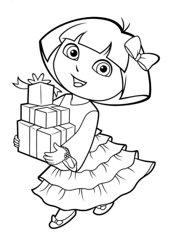 350x482 Dora Christmas Coloring Pages Dora Christmas Coloring Pages 12