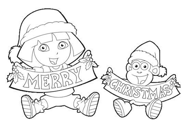 600x409 Christmas Coloring Pages Dora Dora Christmas Coloring Pages 12
