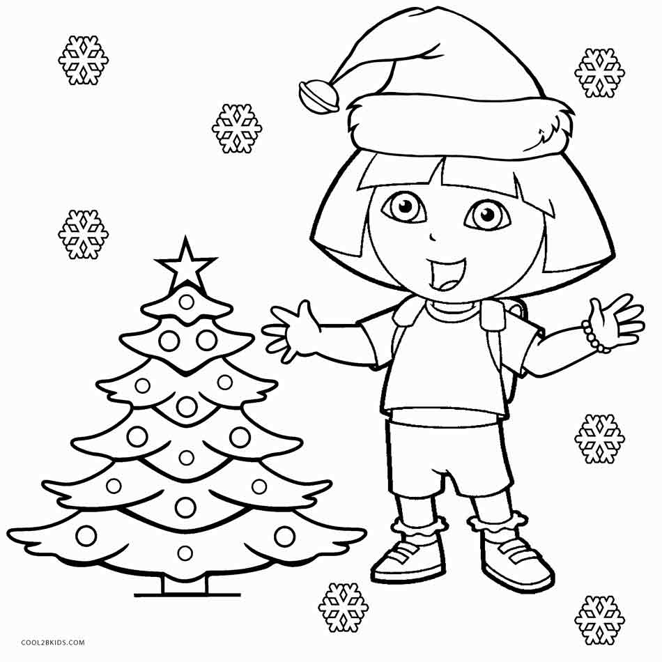 950x950 Dora Christmas Coloring Pages