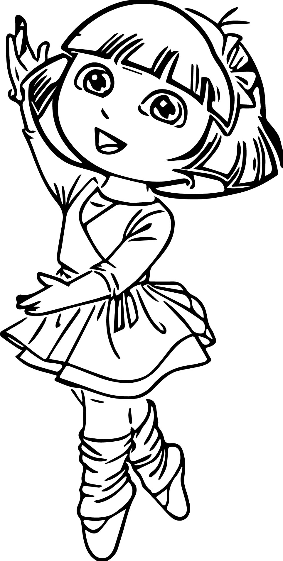 964x1913 Ballerina Coloring Pages Dora And Angelina