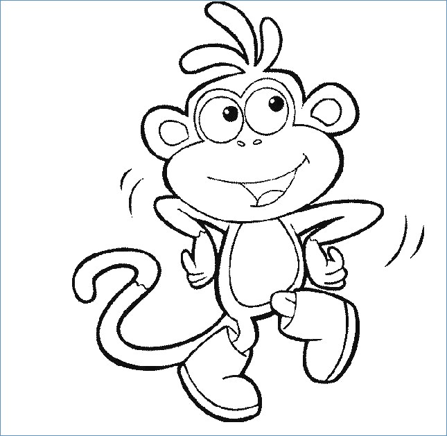 645x629 Happy Swinging Boots Dora The Explorer Coloring Pages