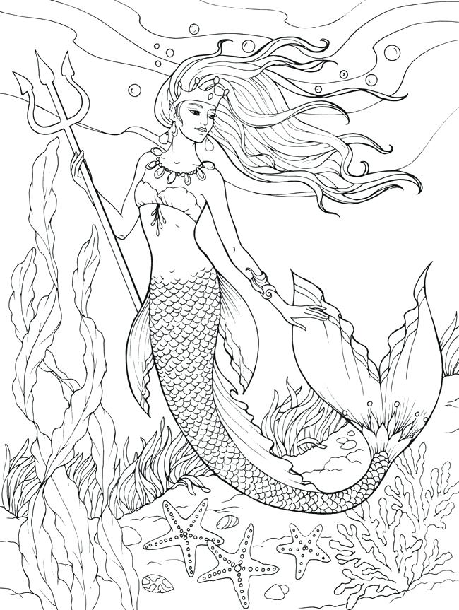 650x863 Printable Mermaid Coloring Pages Realistic Mermaid Coloring Pages