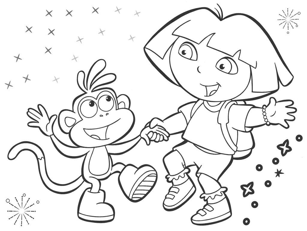 1024x770 Dora Printable Coloring Pages Bebo Pandco Throughout Printables