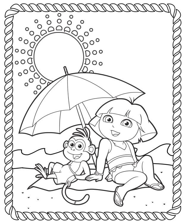 619x749 Dora The Explorer Printable Coloring Pages Splash Into Summer