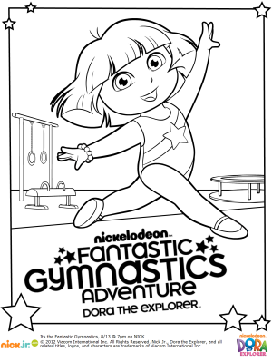 300x399 Free Dora Gymnastics Printable Coloring Pages