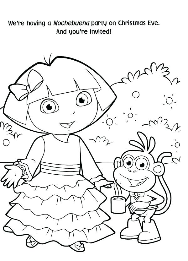 600x831 Dora Christmas Carol Adventure Coloring Pages Explorer Free