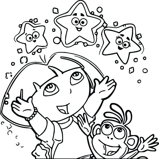 618x619 Dora The Explorer Coloring Page Coloring Dora Explorer Winter