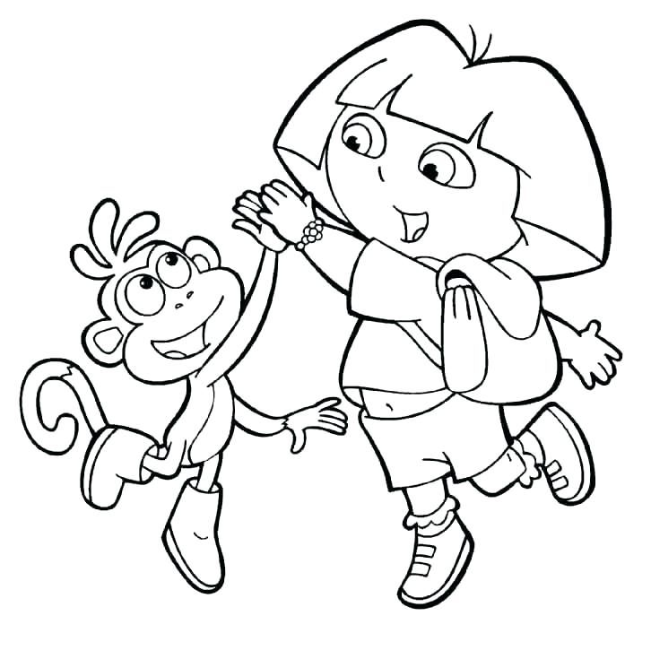 726x735 Dora Color Pages The Explorer Coloring Pages Beach For Kids Lots