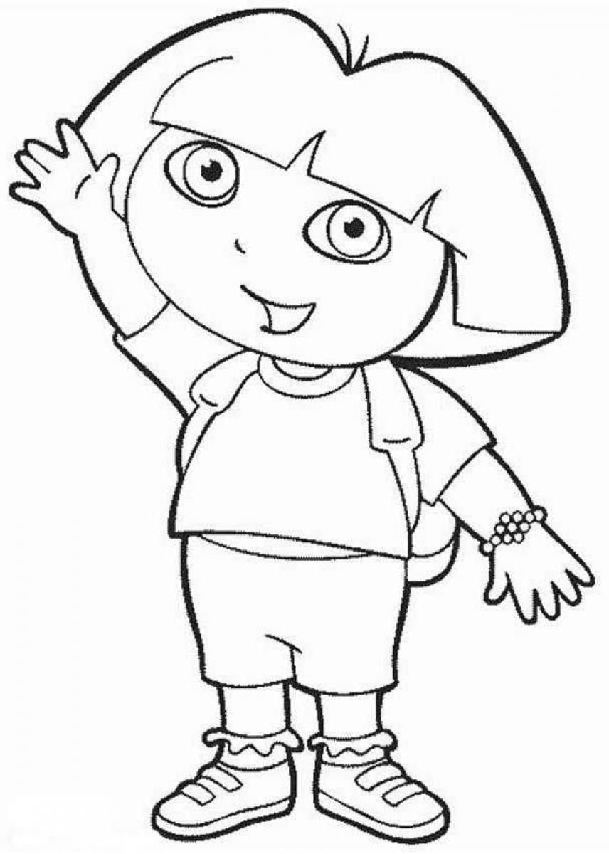 856x1200 Dora Explorer Coloring Pages Free Printable Dora The Explorer