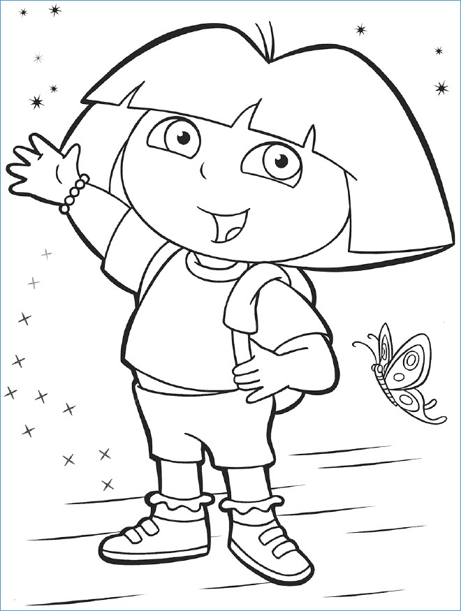 660x875 Walking Dora The Explorer Coloring Page