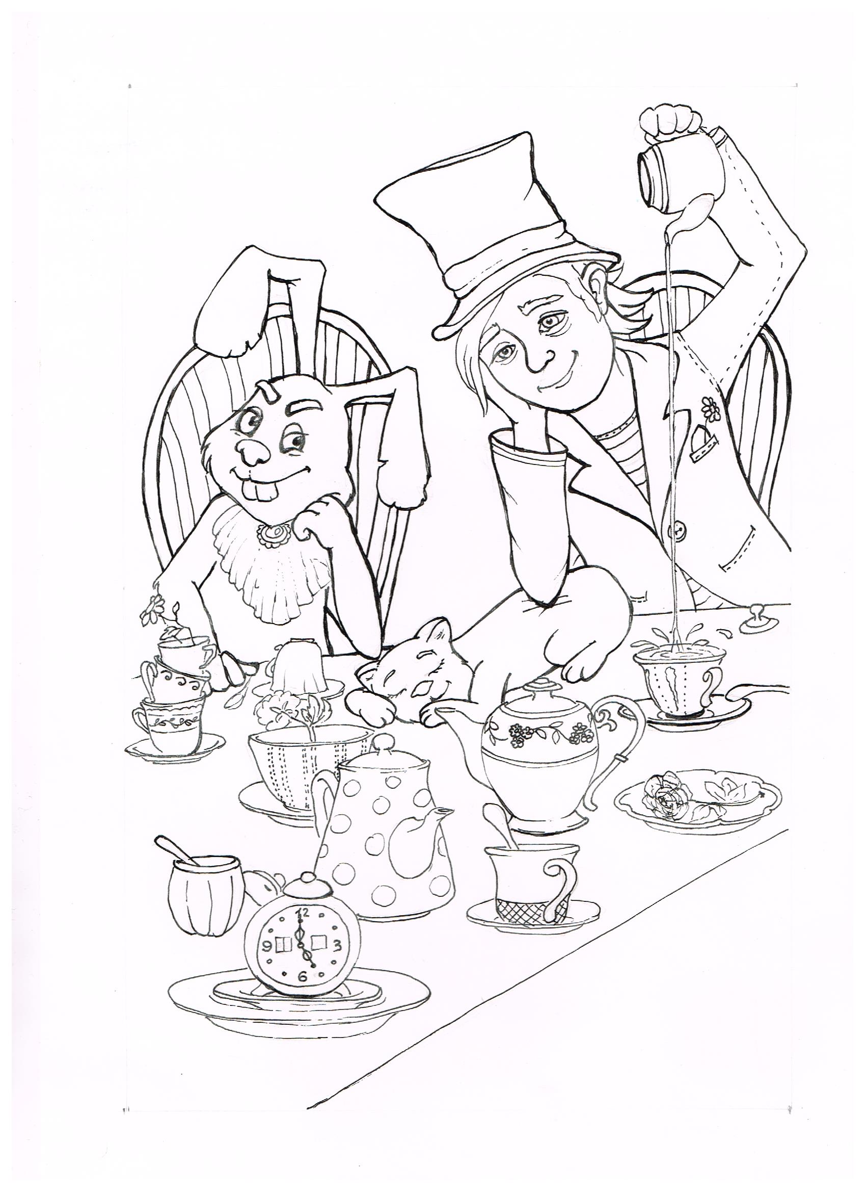 1700x2338 The March Hare And The Hatter Were Having Tea