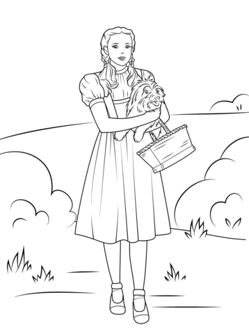 358x480 Dorothy Holding Toto Coloring Page From Wizard Of Oz Category