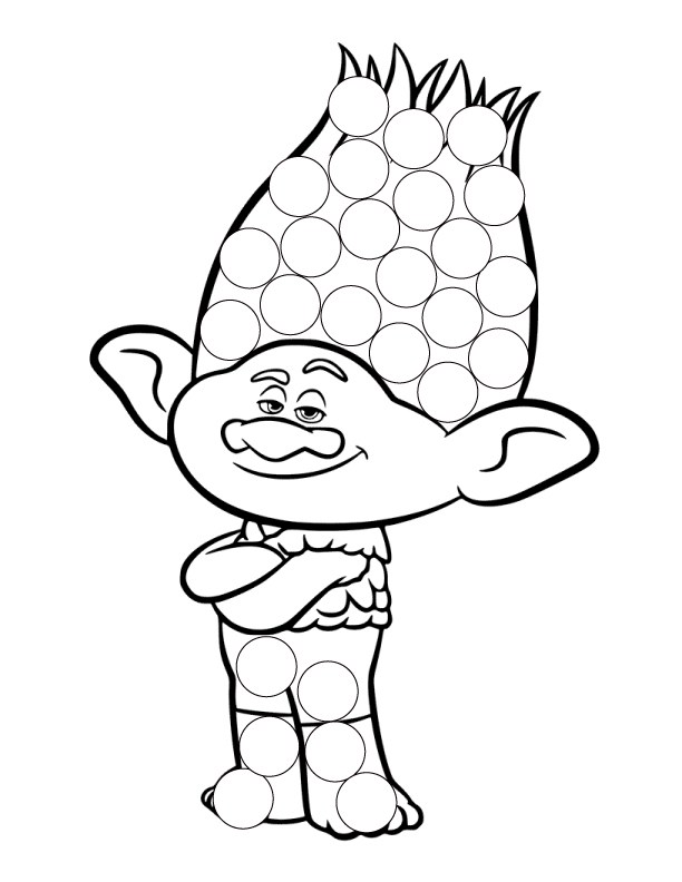 612x792 Trolls Dot (Dauber) Coloring Pages Kristin Szerszen