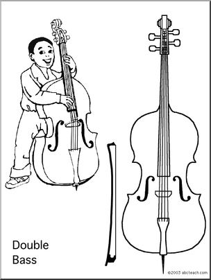 304x404 Coloring Page Double Bass Abcteach