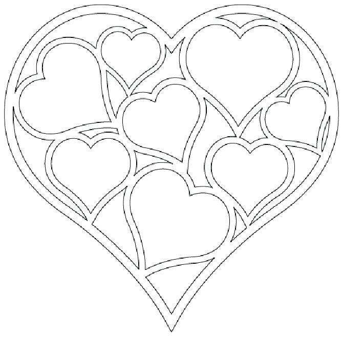 670x658 Double Heart Coloring Pages Double Heart Coloring Pages Coloring