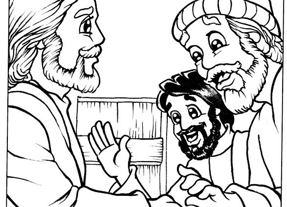 587x425 Fancy Doubting Thomas Coloring Page Vignette